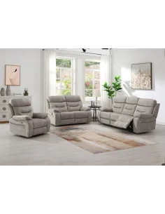 Alphons 3 Seater Sofa in Creamy Brown - Manual or Electric 2