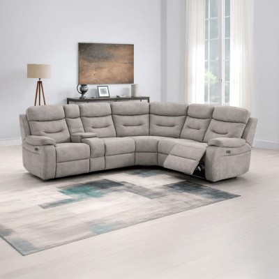 Alphons Corner Sofa in Creamy Brown - Manual or Electric