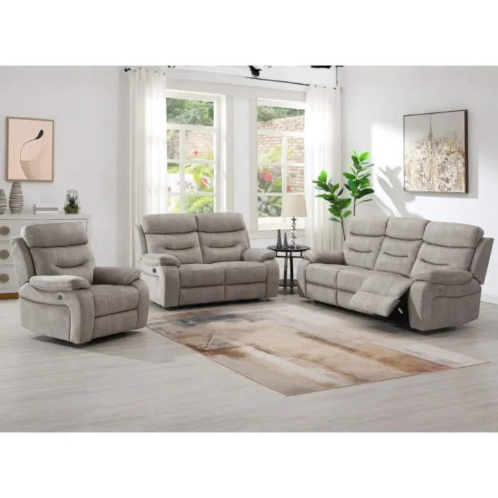 Alphons 2 Seater Sofa in Creamy Brown - Manual or Electric