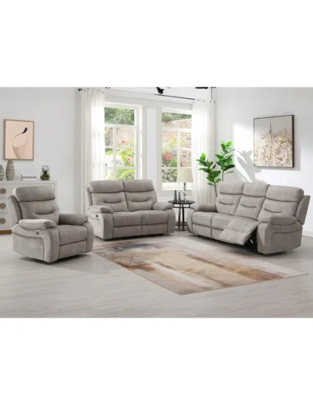 Alphons 2 Seater Sofa in Creamy Brown - Manual or Electric