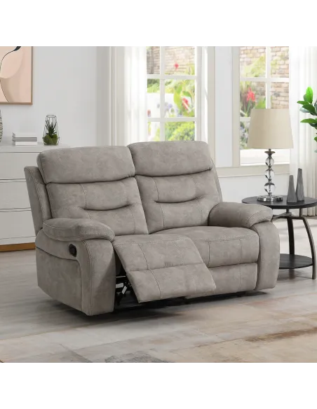 Alphons 2 Seater Sofa in Creamy Brown - Manual or Electric