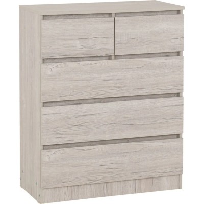 Malvern 3+2 Drawer Chest - Urban Snow