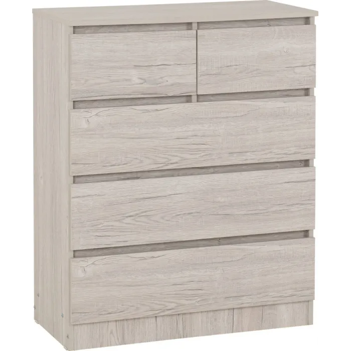 Malvern 3+2 Drawer Chest - Urban Snow