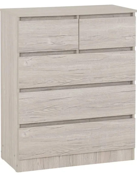 Malvern 3+2 Drawer Chest - Urban Snow