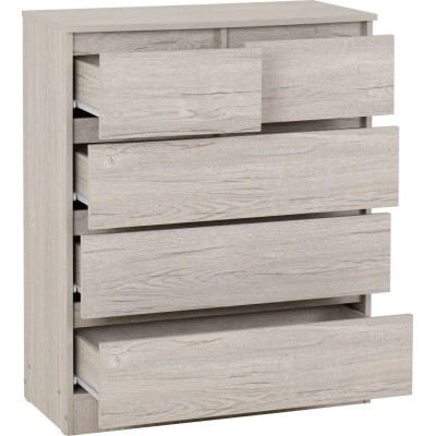 Malvern 3+2 Drawer Chest - Urban Snow