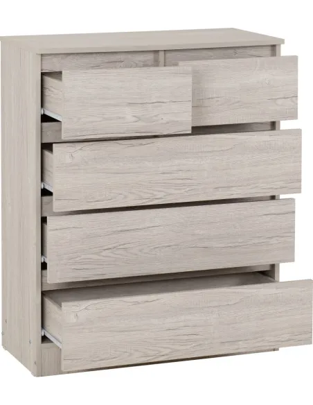 Malvern 3+2 Drawer Chest - Urban Snow