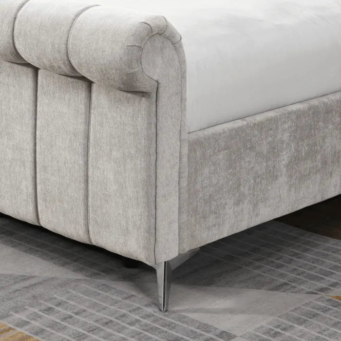 Carlow Side Gas Lift Bedframe in Beige - 4ft6 or 5ft