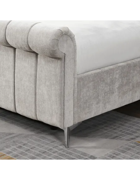 Carlow Side Gas Lift Bedframe in Beige - 4ft6 or 5ft