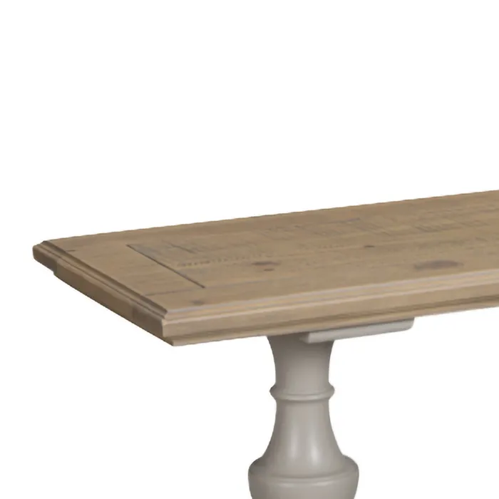 Chateau Painted Dining Bench - Grey/Pine Top