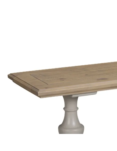 Chateau Painted Dining Bench - Grey/Pine Top