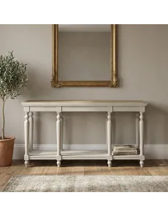 Chateau Painted 165cm Console Table - Grey/Pine Top 2
