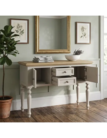 Chateau Painted Buffet Sideboard - Grey/Pine Top