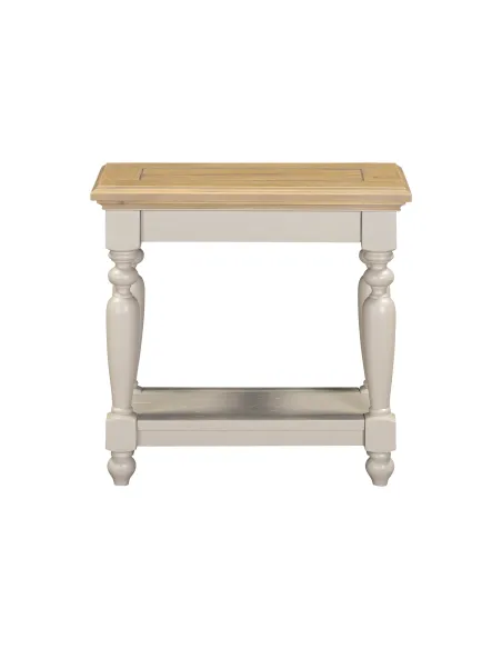 Chateau Painted Sofa Side Table - Grey/Pine Top