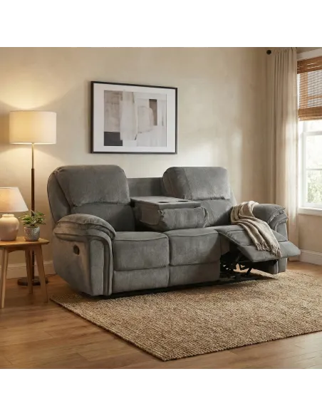 Westbury 3 Seater Manual Recliner Sofa - Stone