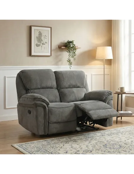 Westbury 2 Seater Manual Recliner Sofa - Stone