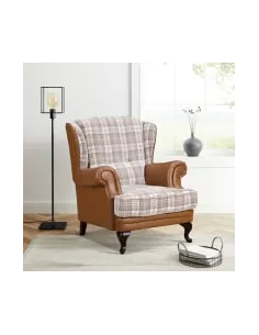 Imperial Fabric Wingchair  - Brown