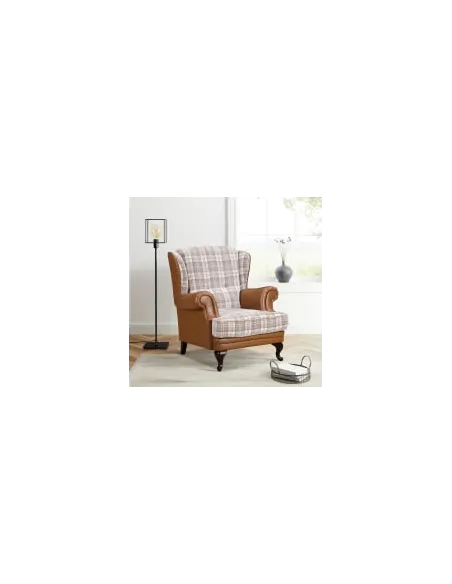 Imperial Fabric Wingchair  - Brown