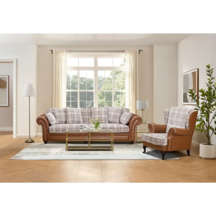 Imperial Fabric Wingchair  - Brown