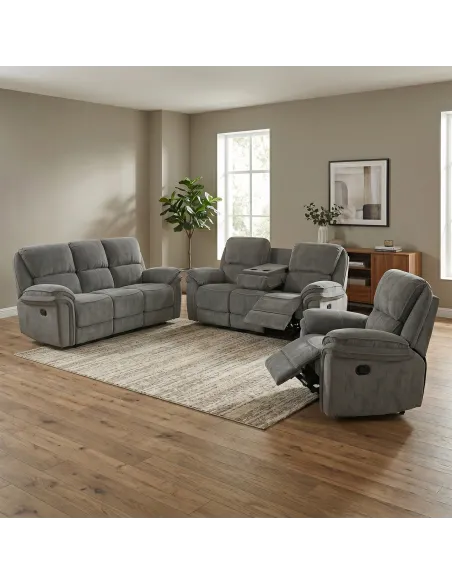 Westbury Manual Recliner Armchair - Stone