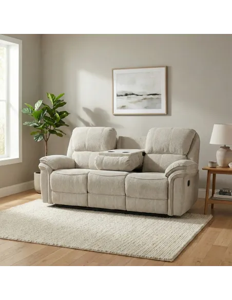 Westbury 3 Seater Manual Recliner Sofa - Beige