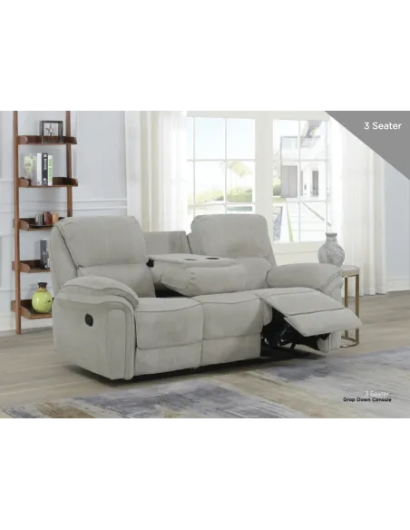 Westbury 3 Seater Manual Recliner Sofa - Beige