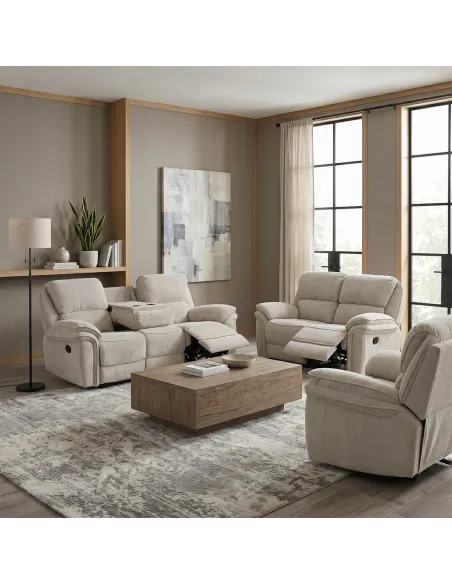Westbury Manual Recliner Armchair - Beige
