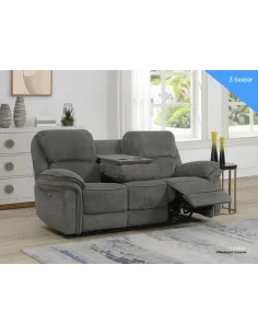 Westbury 3 Seater Electric Recliner Sofa - Stone