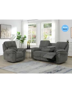Westbury 3 Seater Electric Recliner Sofa - Stone 2