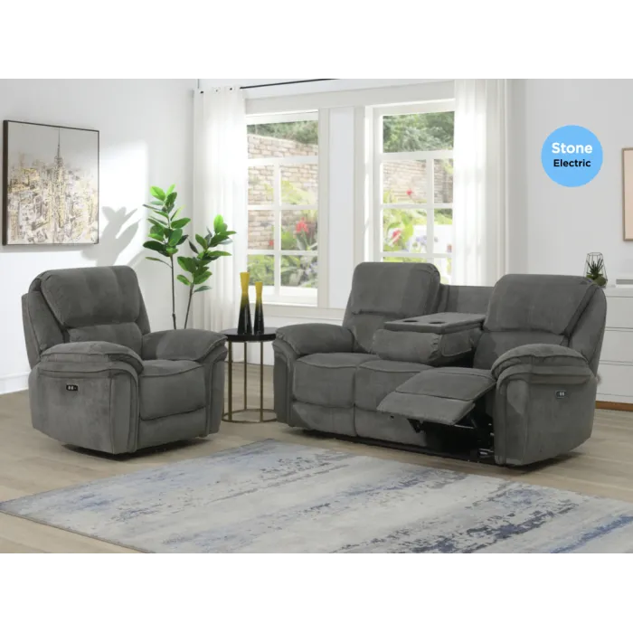 Westbury 3 Seater Electric Recliner Sofa - Stone