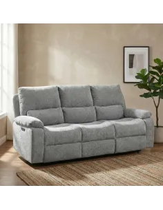 Knightsbridge Electric 3 Seater Sofa - Granite