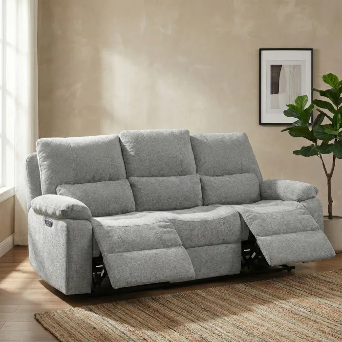 Knightsbridge Electric 3 Seater Sofa - Granite