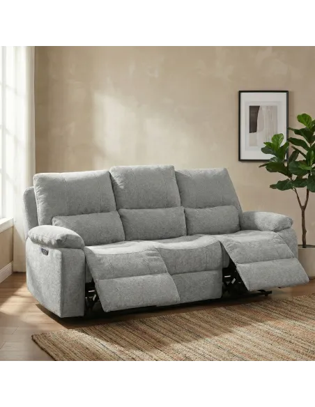 Knightsbridge Electric 3 Seater Sofa - Granite