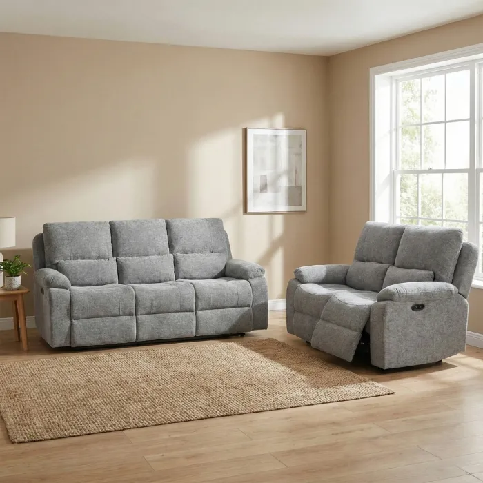Knightsbridge Electric 3 Seater Sofa - Granite