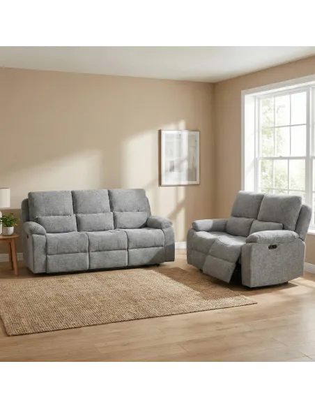 Knightsbridge Electric 3 Seater Sofa - Granite
