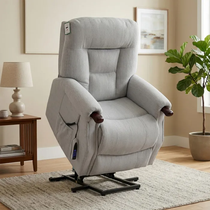 Astoria Dual Motor Lift & Tilt Armchair - Silver