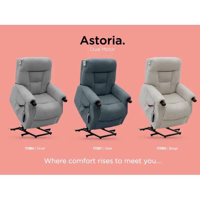 Astoria Dual Motor Lift & Tilt Armchair - Beige