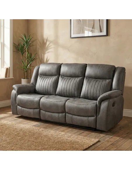 Darlington 3 Seater Sofa with Console - Grey