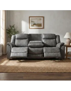 Darlington 3 Seater Sofa with Console - Grey 2