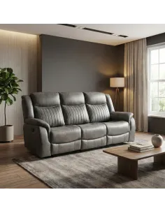 Darlington 3 Seater Electric Sofa with Console - Grey