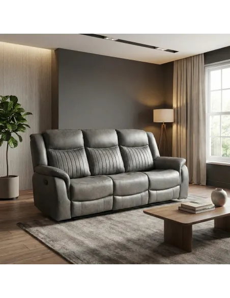 Darlington 3 Seater Electric Sofa with Console - Grey