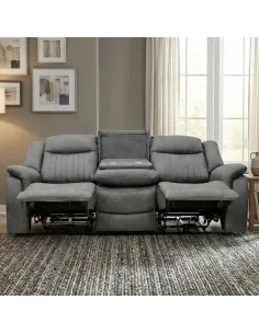 Darlington 3 Seater Electric Sofa with Console - Grey 2