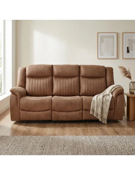Darlington 3 Seater Electric Sofa with Console - Tan