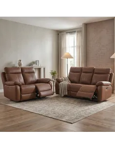 Maidstone Electric 3+2 Sofa Suite - Tan