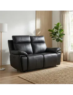 Ashby 2 Seater Electric Sofa - Black