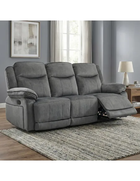Clayton 3 Seater Recliner Sofa - Grey