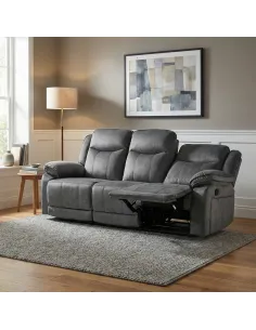 Clayton 3 Seater Recliner Sofa - Grey 2