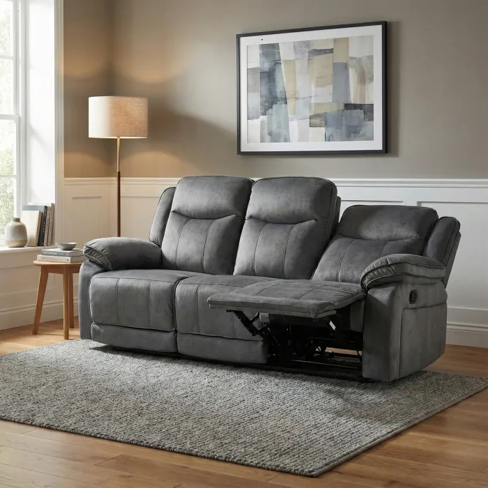 Clayton 3 Seater Recliner Sofa - Grey