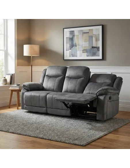 Clayton 3 Seater Recliner Sofa - Grey