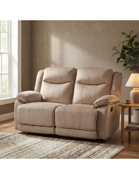 Clayton 2 Seater Recliner Sofa - Light Brown