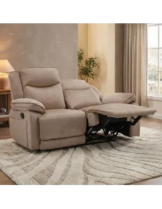 Clayton 2 Seater Recliner Sofa - Light Brown 2